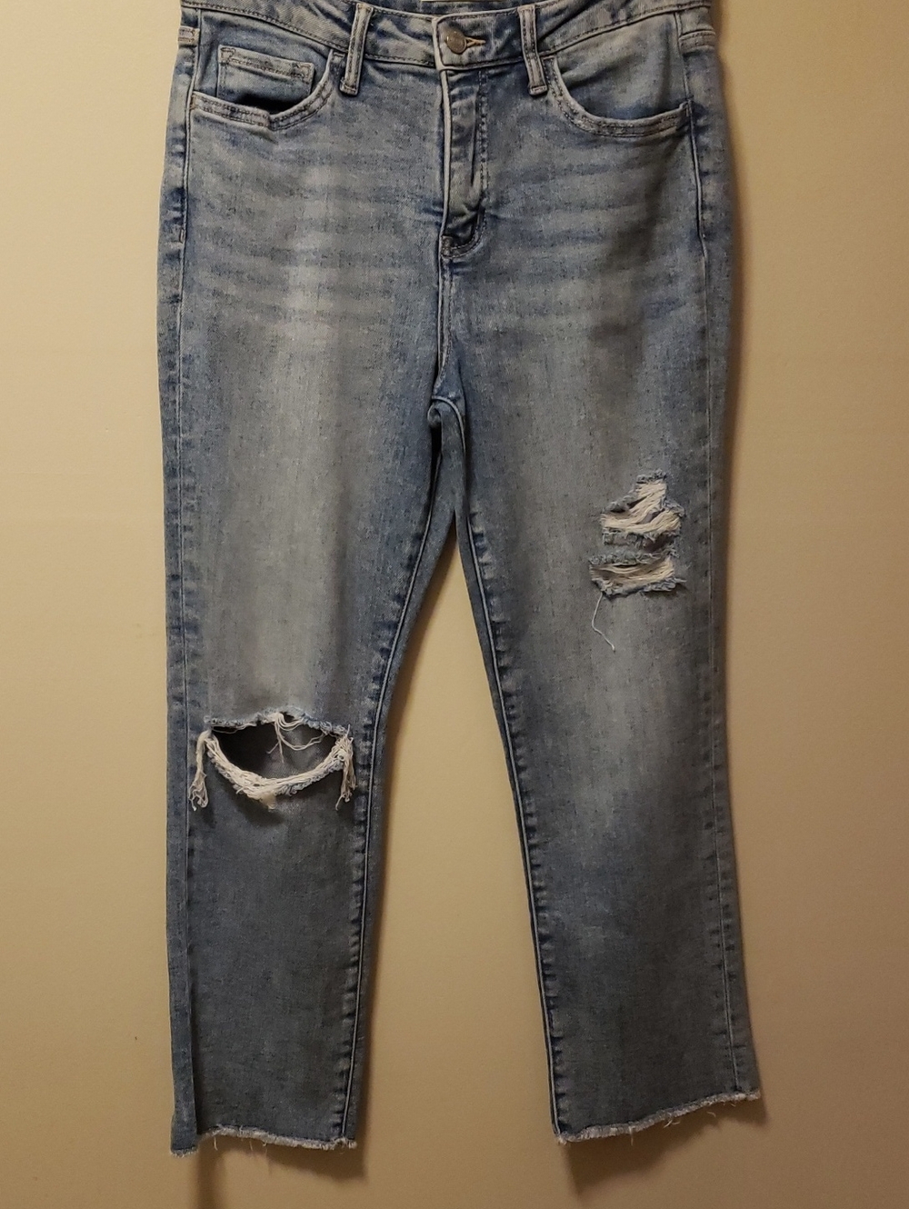 Light Blue Distressed Boyfriend Jeans for Women